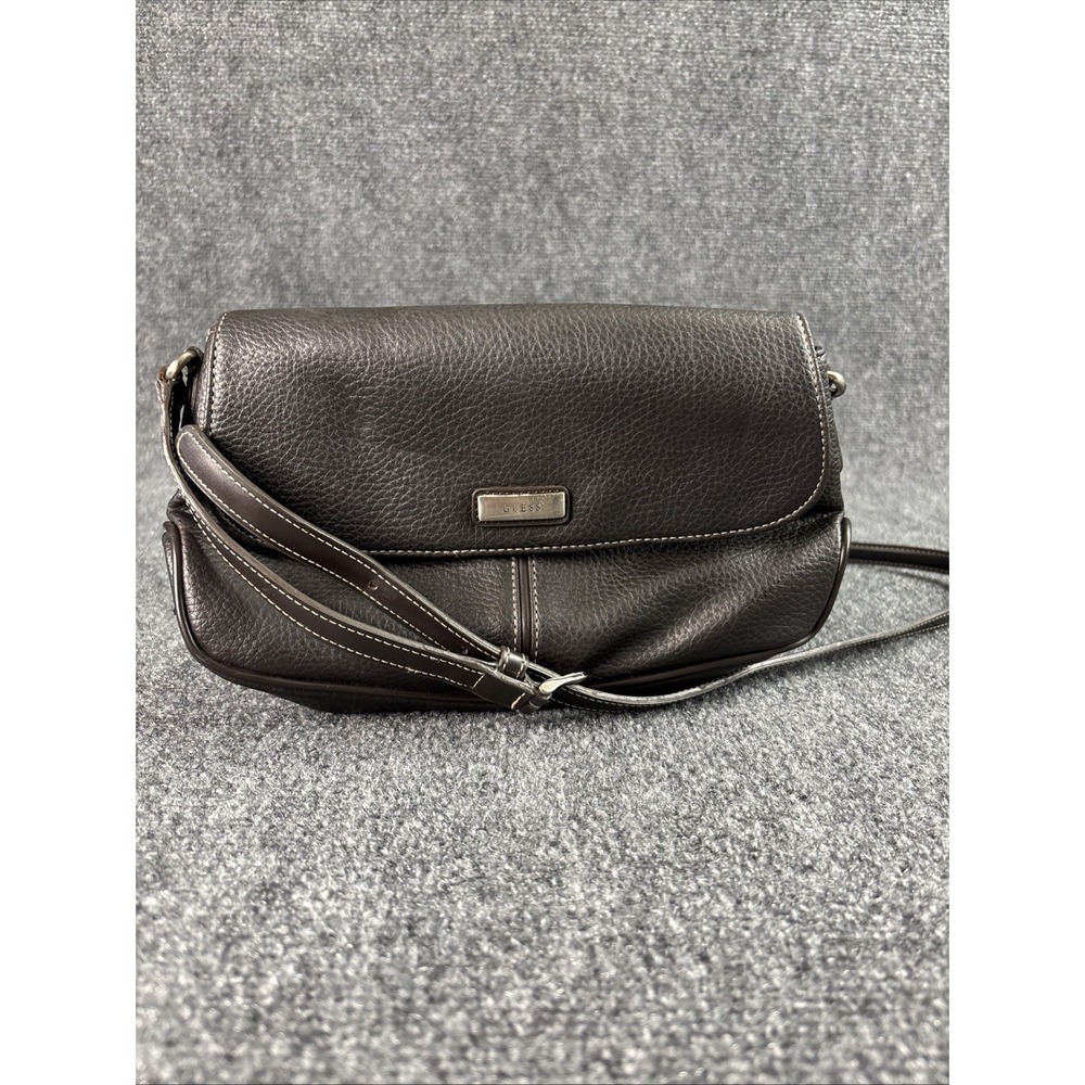 Vintage Guess Crossbody Pebbled Leather Black Purse